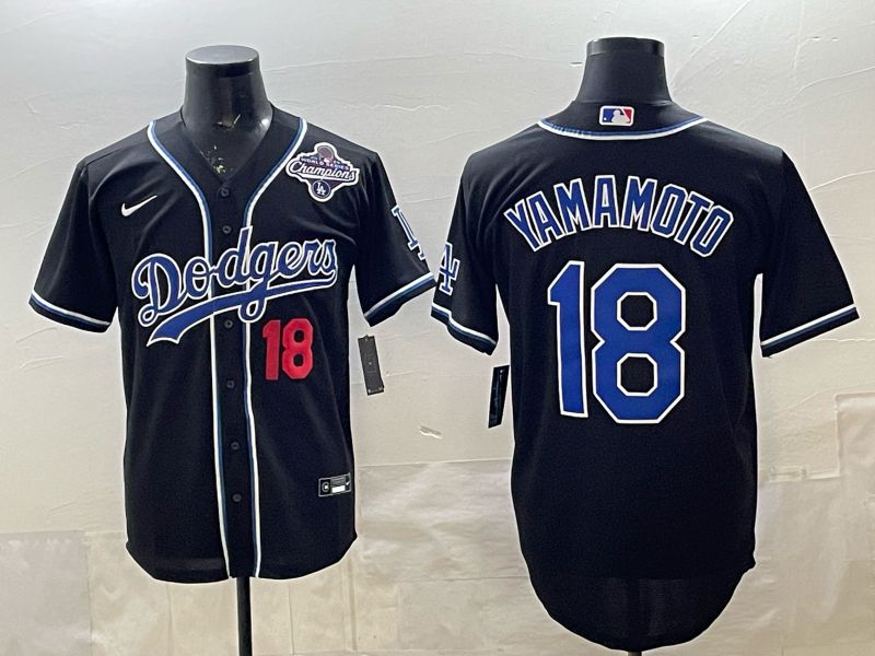 Men 2026 Nike Los Angeles Dodgers #18 Yamamoto Black Game MLB Jersey 040->los angeles dodgers->MLB Jersey